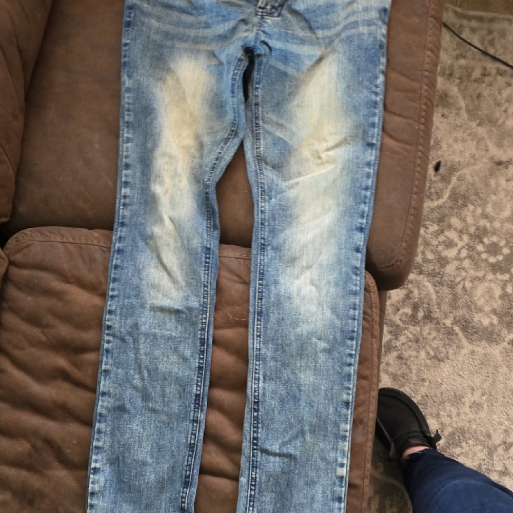 RUDE Blue Skinny Jeans with Distressed Details